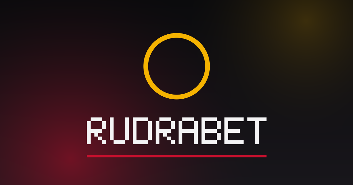 RudraBet brand — gold ring emblem and wordmark on a dark background